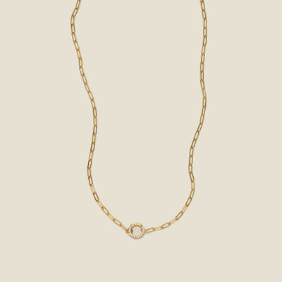 Jude Charm Necklace Gold Filled / With CZ Link Lock Necklace