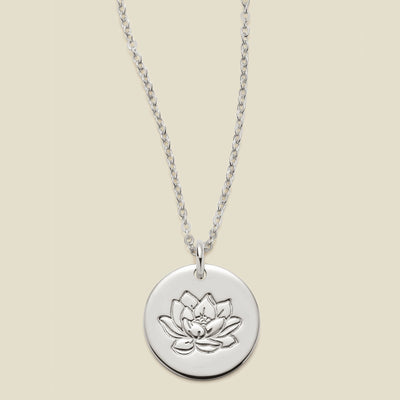 July Birth Flower Necklace Silver / 1/2" / 16"-18" Necklace