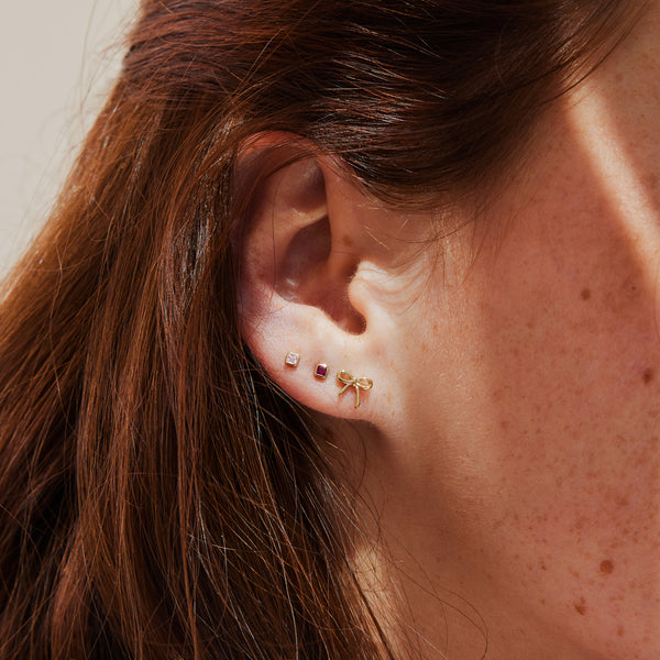 July Birthstone Stud Earrings Gold Vermeil Earring
