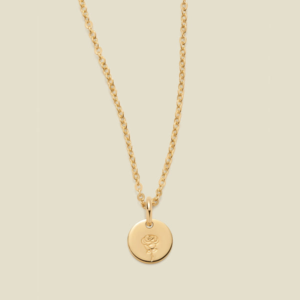 June Birth Flower Necklace Gold Filled / 1/4" / 16"-18" Necklace