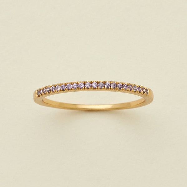 June Birthstone Stacking Ring Gold Vermeil / 5 Ring