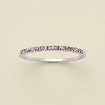 June Birthstone Stacking Ring Silver / 5 Ring