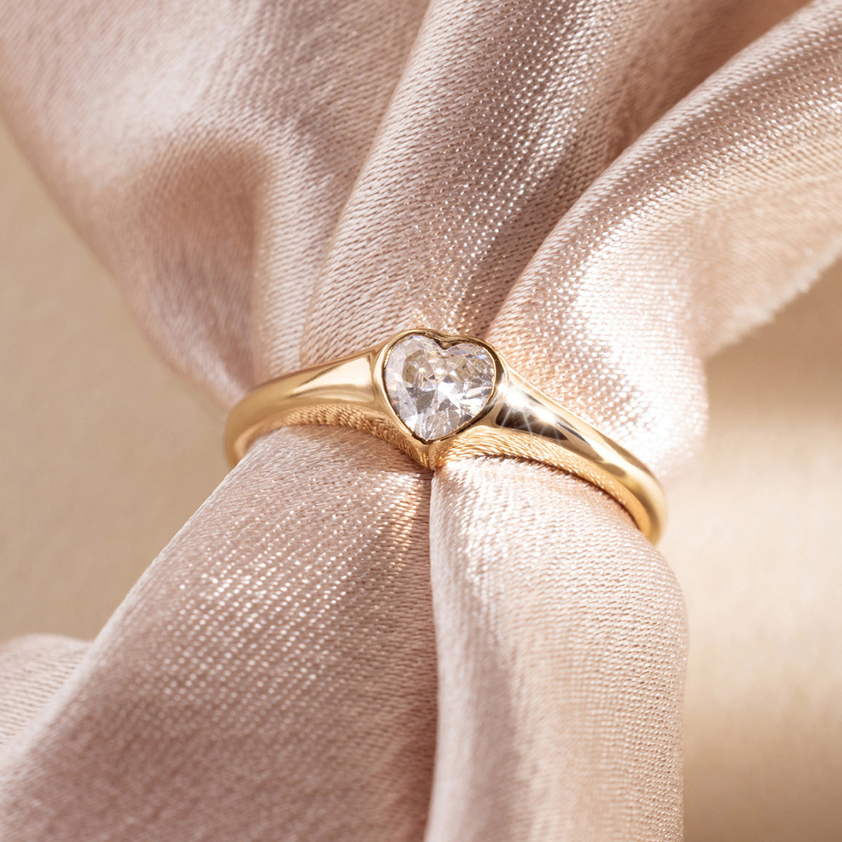 CZ Heart Signet Ring | Made By Mary