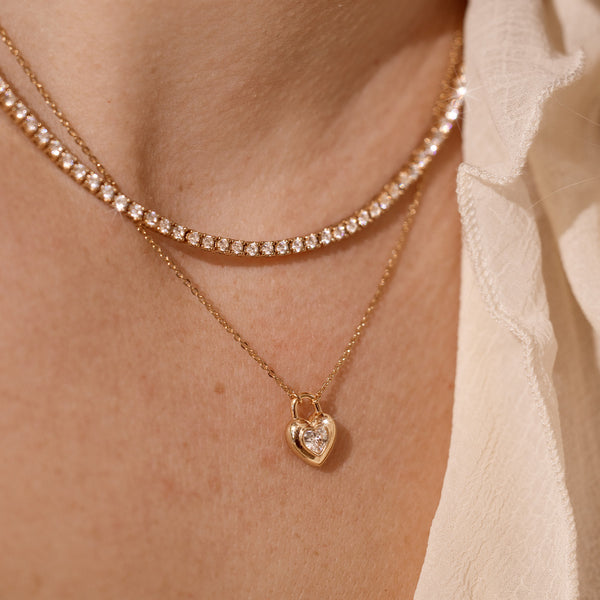 CZ Prong-Set Tennis Necklace
