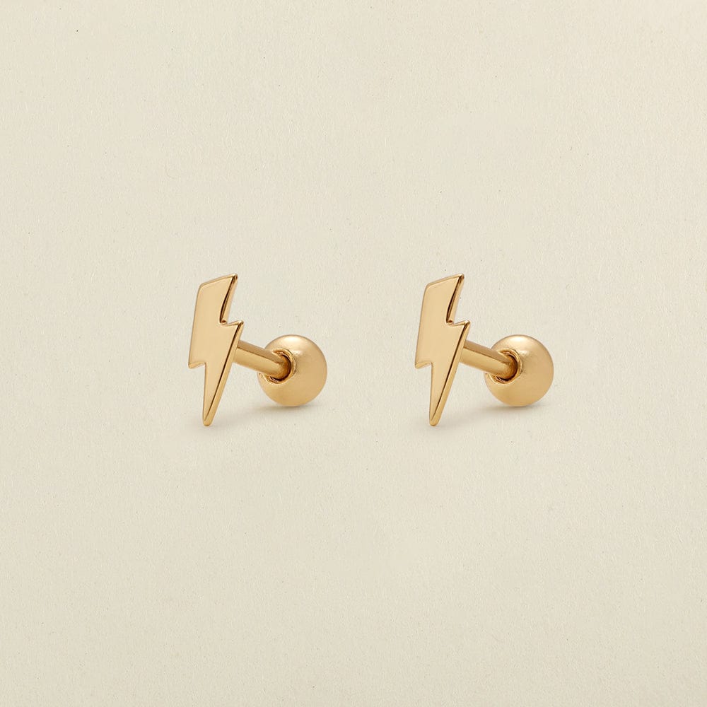 Tiny lightning bolt earring sale