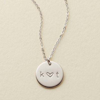 Love Disc Necklace Silver / 1/2" / 16"-18" Necklace