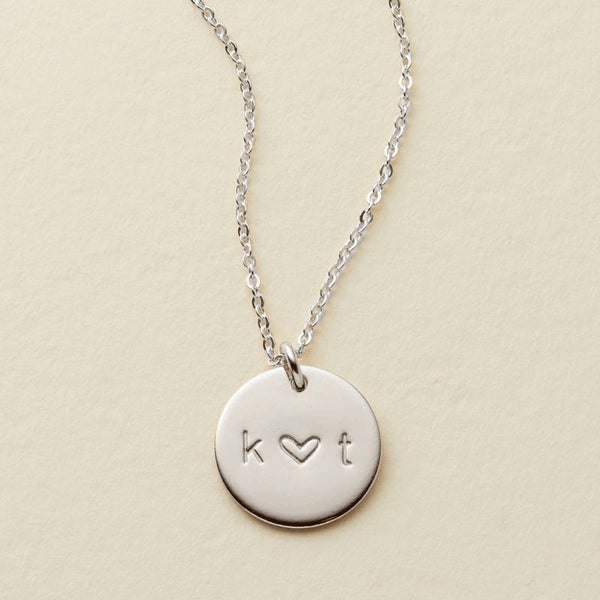 Love Disc Necklace Silver / 1/2" / 16"-18" Necklace