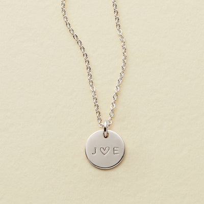 Love Disc Necklace Silver / 3/8" / 16"-18" Necklace