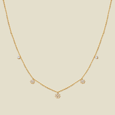 Luxe Flower Floating Necklace Gold Vermeil Necklace