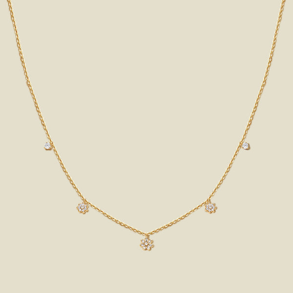 Luxe Flower Floating Necklace Gold Vermeil Necklace