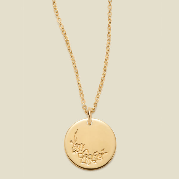 March Birth Flower Necklace Gold Filled / 1/2" / 16"-18" Necklace