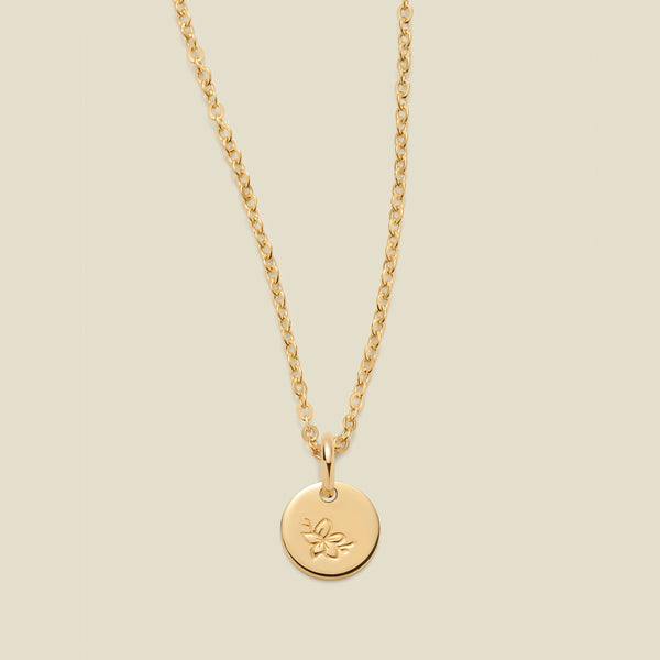 March Birth Flower Necklace Gold Filled / 1/4" / 16"-18" Necklace