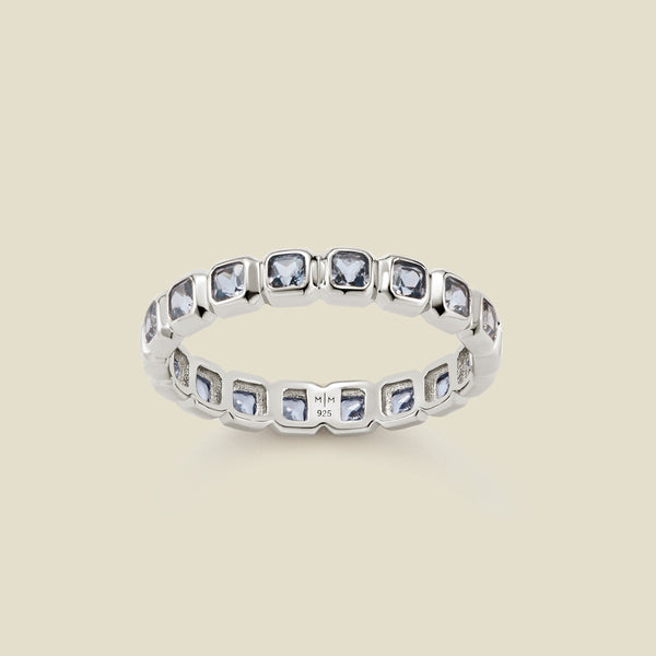 March Birthstone Eternity Ring Silver / 5 Ring
