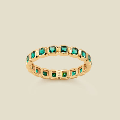 May Birthstone Eternity Ring Gold Vermeil / 5 Ring
