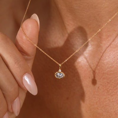 March Oval Birthstone Charm