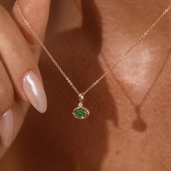 May Oval Birthstone Charm