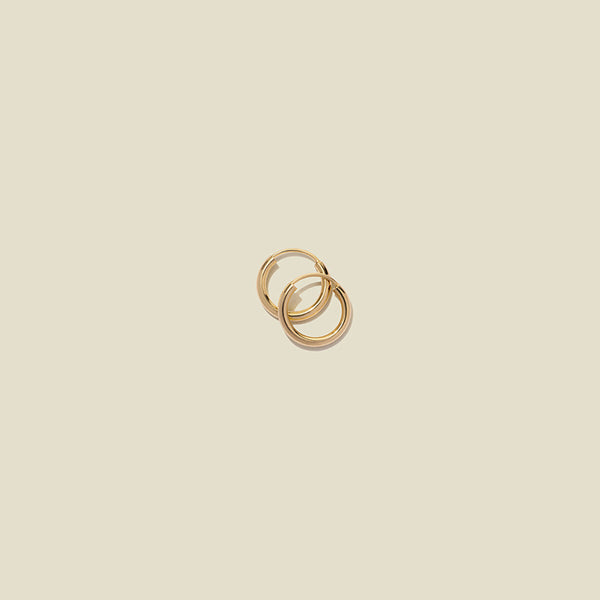 Mini Live In Hoop Earrings 14k Solid Gold Earring