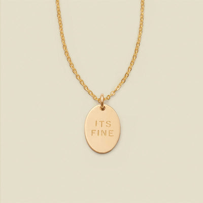 Mini Oval Disc Necklace Gold Filled / 16"-18" Necklace