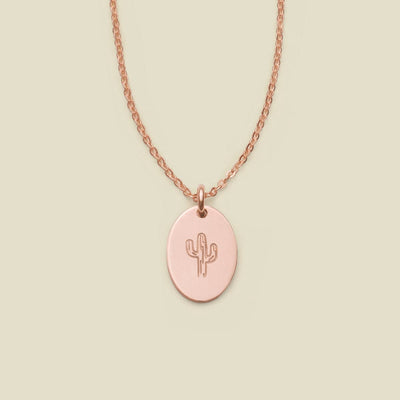 Mini Oval Disc Necklace Rose Gold Filled / 16"-18" Necklace