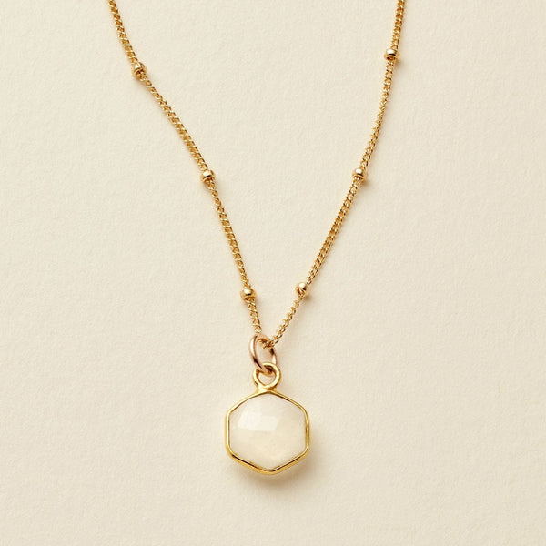 Moonstone Gemstone Necklace Gold Filled / 16" Necklace