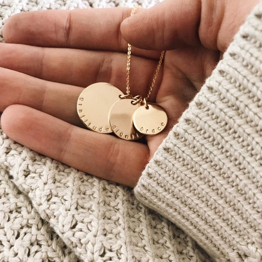 Personalized Initial and Date Disc Necklace – Austin Down to Earth