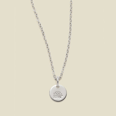 November Birth Flower Necklace Silver / 1/4" / 16"-18" Necklace