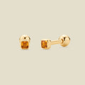 November Birthstone Stud Earrings Gold Vermeil Earring
