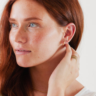 November Birthstone Stud Earrings Gold Vermeil Earring