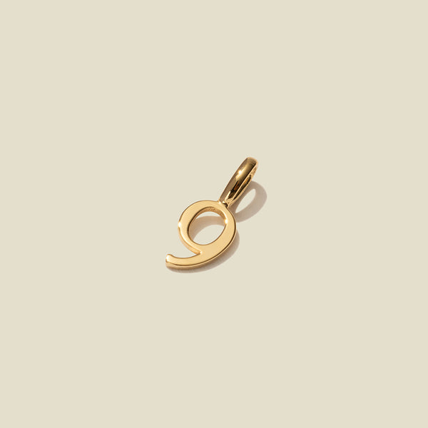 Number 9 Charm Gold Vermeil Add Ons