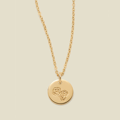 October Birth Flower Necklace Gold Filled / 3/8" / 16"-18" Necklace