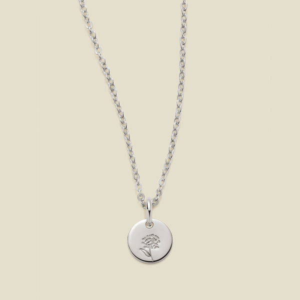October Birth Flower Necklace Silver / 1/4" / 16"-18" Necklace