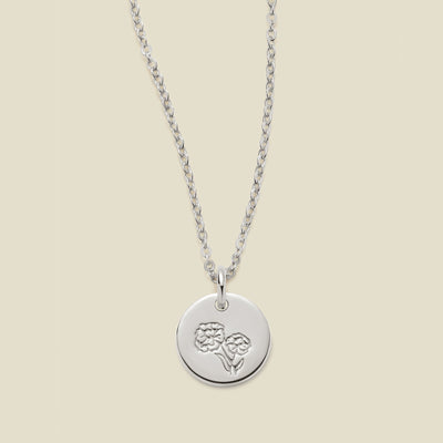 October Birth Flower Necklace Silver / 3/8" / 16"-18" Necklace