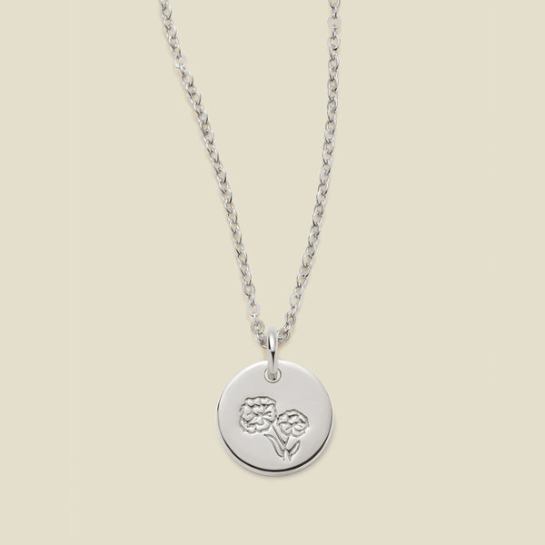 October Birth Flower Necklace Silver / 3/8" / 16"-18" Necklace