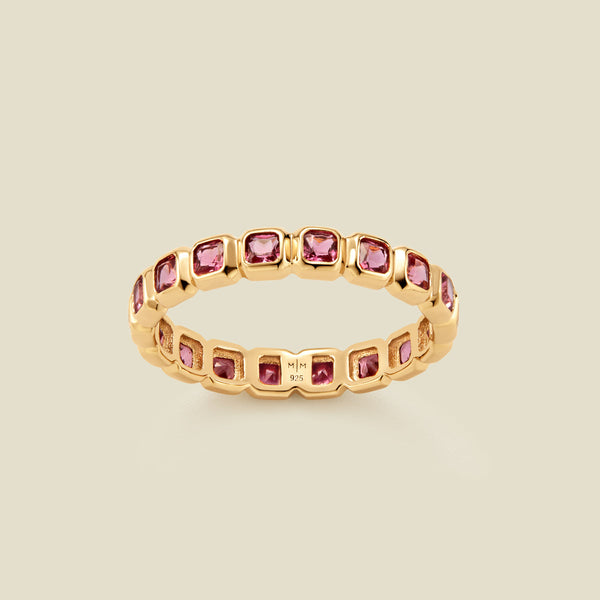 October Birthstone Eternity Ring Gold Vermeil / 5 Ring
