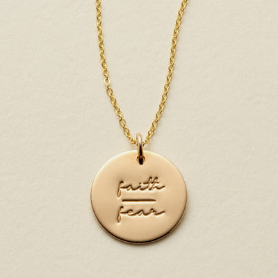 Pause Collection - 5/8" Gold Filled / 16"-18" / Faith-Fear Necklace