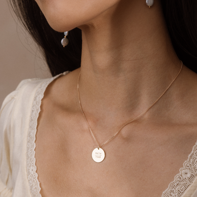 Faith-Fear Disc Necklace
