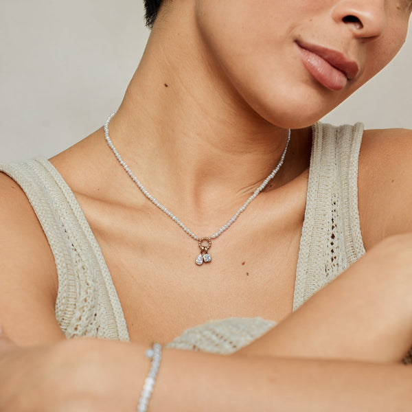 Pearl Charm Necklace Necklace