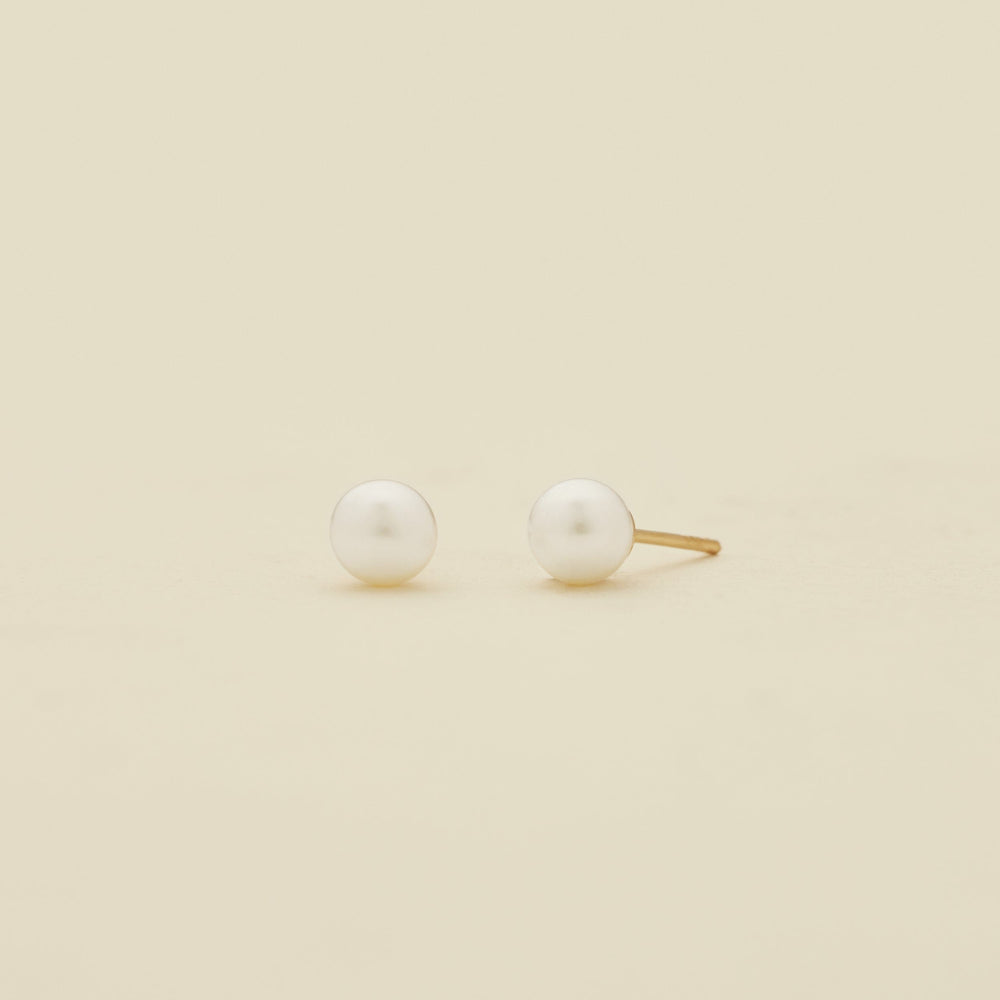 Pearl Stud Earrings Gold Vermeil Earring