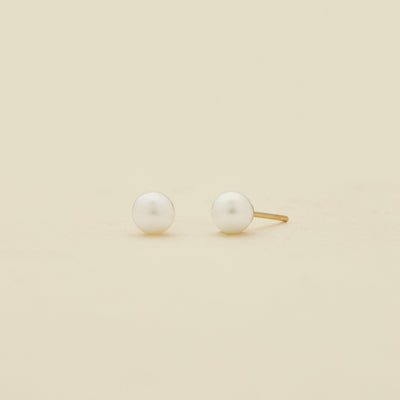 Pearl Stud Earrings Gold Vermeil Earring