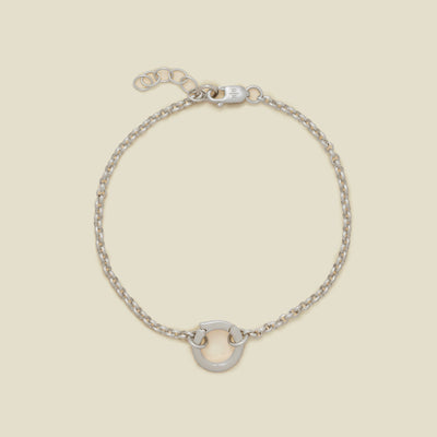Rolo Charm Bracelet Silver / With Link Lock / 6" Bracelet
