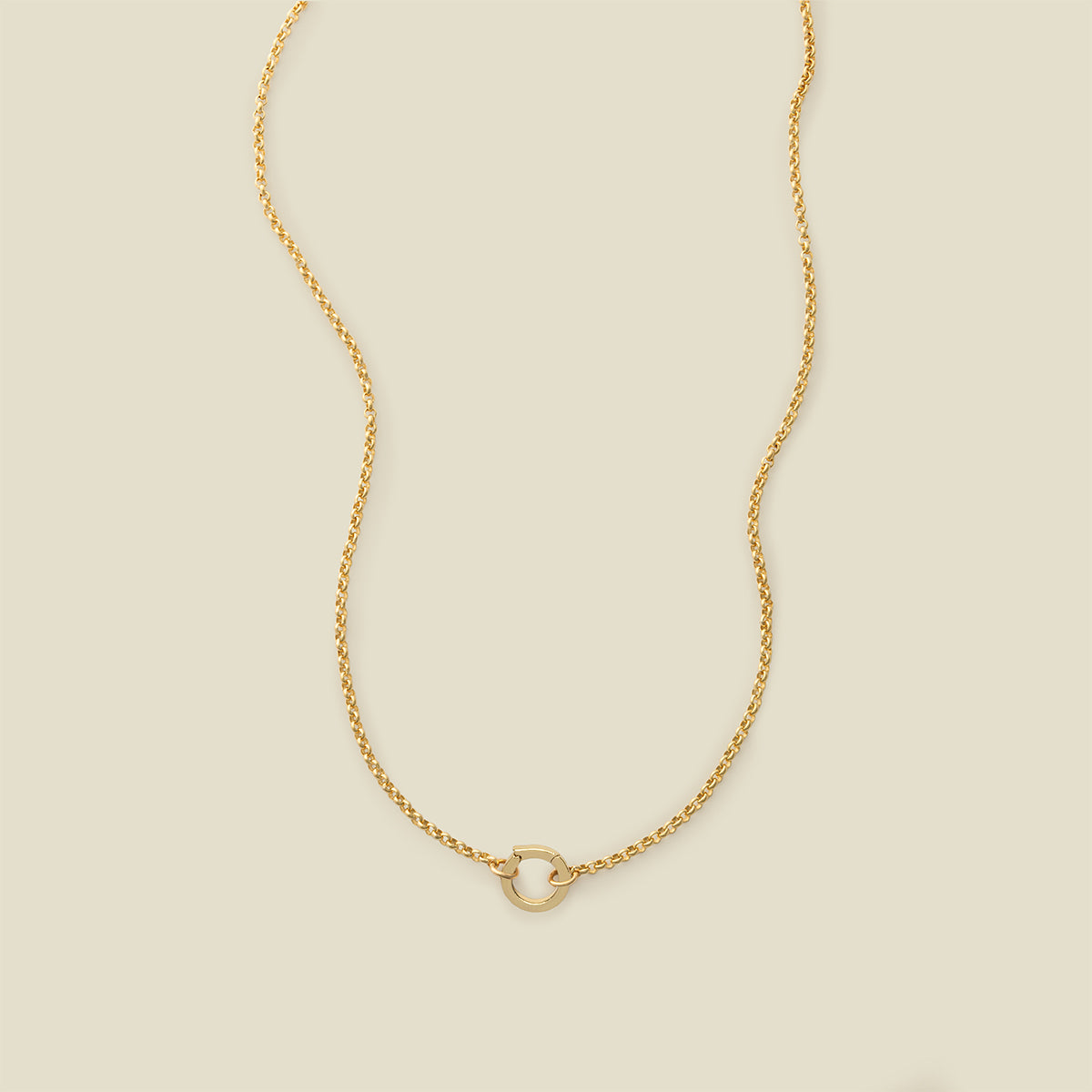 Rolo Charm Necklace Gold Filled / With Link Lock Necklace