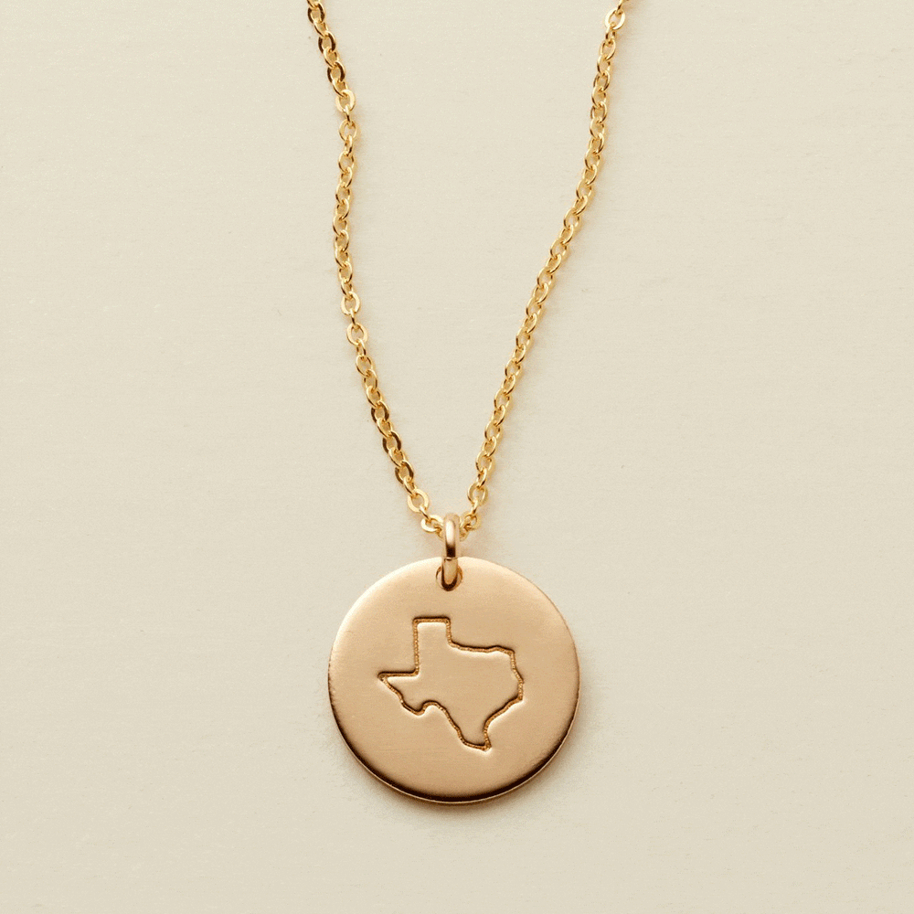 State Disc Necklace- 1/2" Necklace