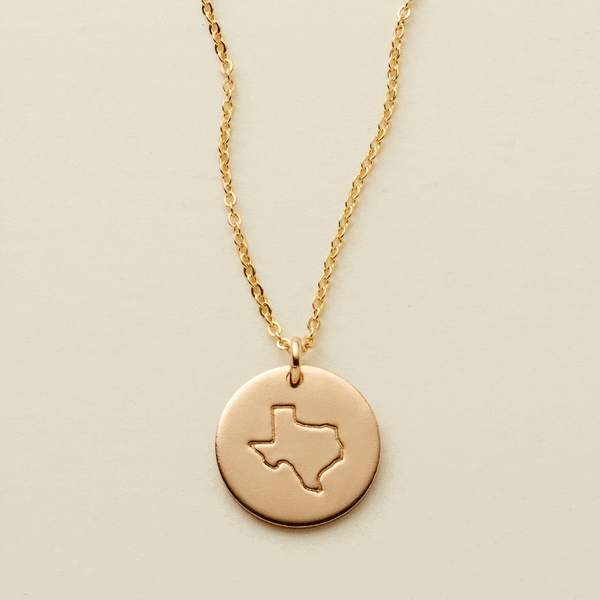 State Disc Necklace- 1/2" Necklace