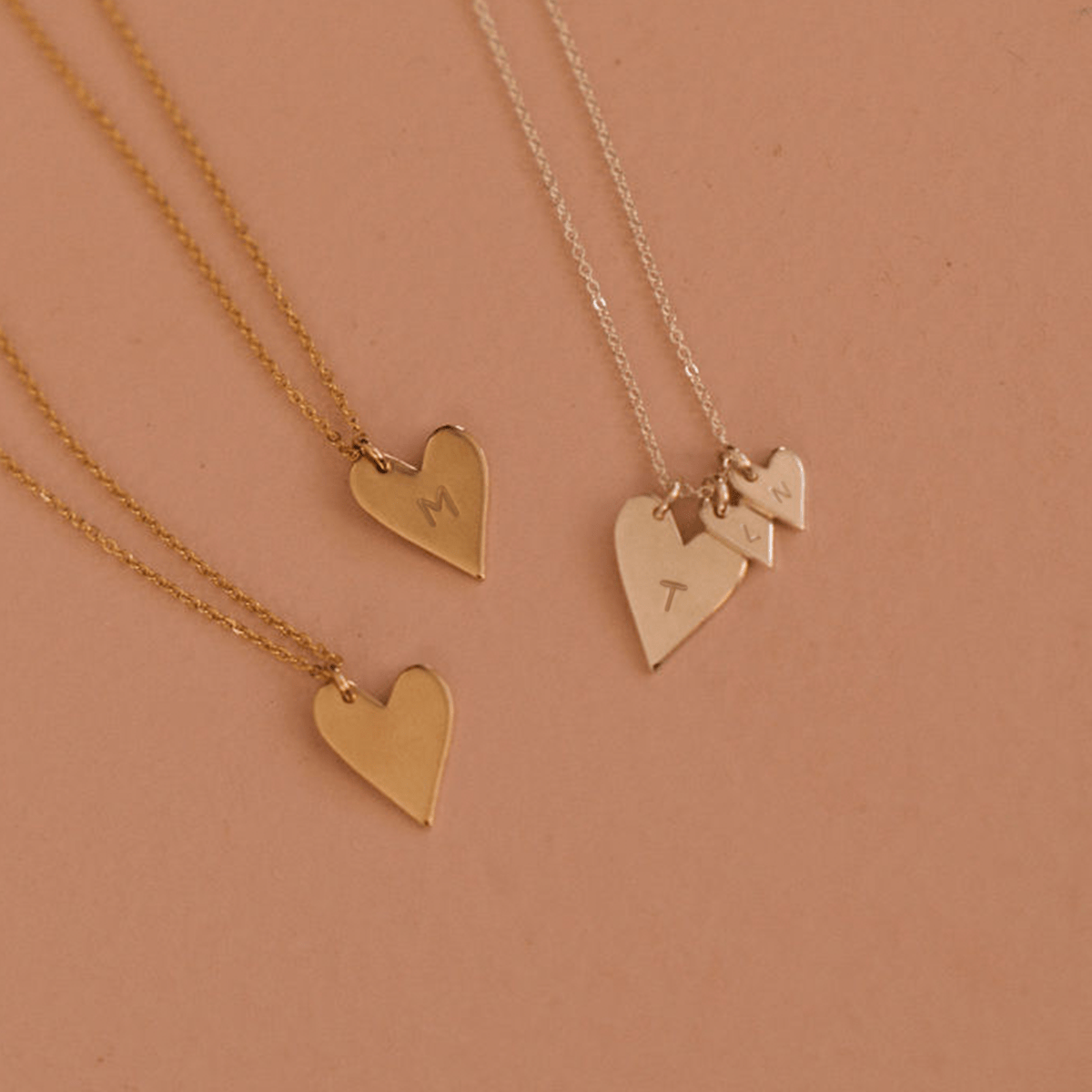 Sweetheart Initial Necklace Rose Gold Filled / 16-18