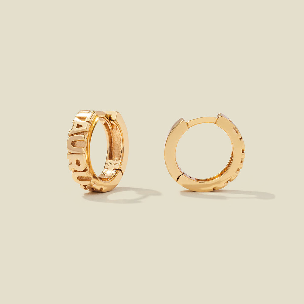 Taurus Huggie Hoop Earrings Gold Vermeil Earring