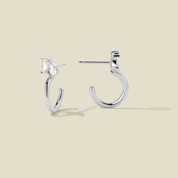 Toi et Moi Hoop Earrings Silver Earring