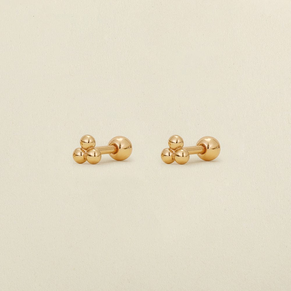 Trinity Bead Stud Earrings by Made By Mary
