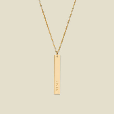 Made By Mary Skinny Vertical Bar Necklace | Delicate, Simple, Dainty